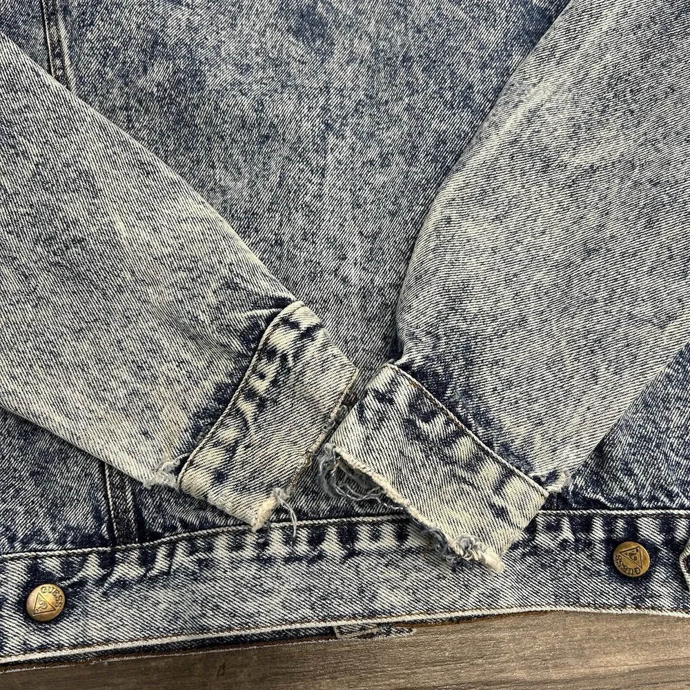 Vintage Georges Marciano‎ Guess Denim Trucker Button Jacket Size Medium USA ACID